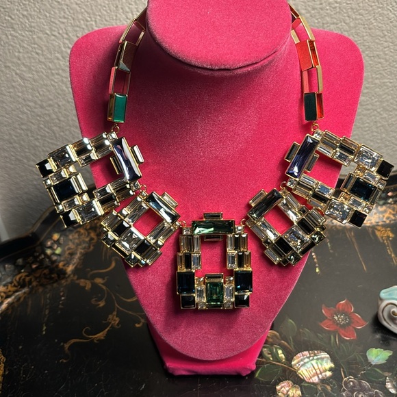 Authentic Rare statement Swarovski Gold Necklace.